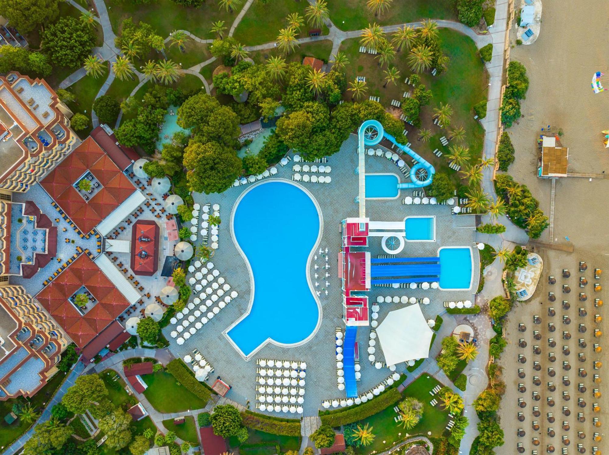 Asteria Family Resort Belek Antalya Exteriör bild Aerial view of the water park
